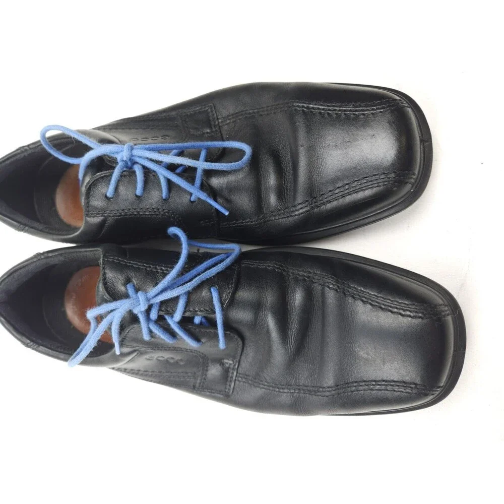ECCO Men's Helsinki Bicycle Toe Leather Shoes Size 42 US 8-8.5 Black